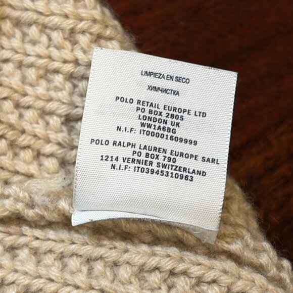 RRL Double RL Ralph Lauren Men’s Wool Hand Knit Hooded Sweater Medium - Picture 10 of 11